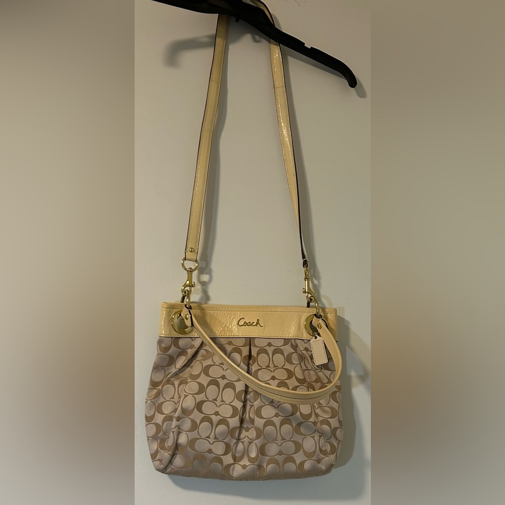 Coach Tan and Cream Crossbody Bag F17599